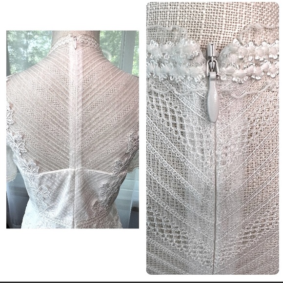 Three Floor After Party Dress Short Sleeve Off White Size 8 NWT - Picture 9 of 16